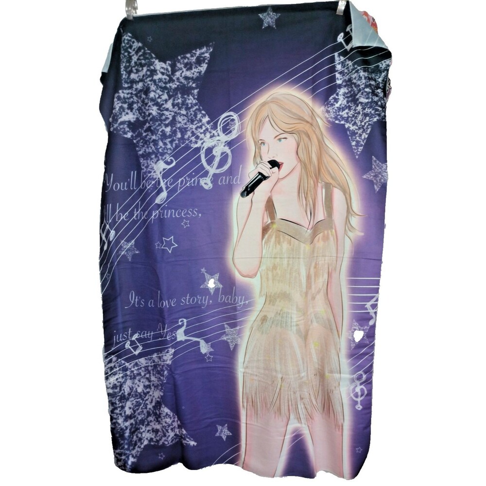 Taylor Swift Love Story Wall Banner Tapestry 59" x 39" Purple Music Room Decor